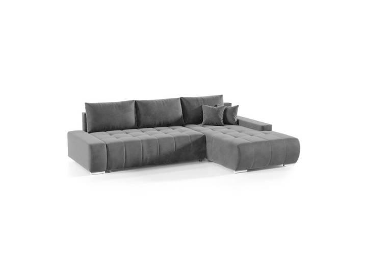 Fedve Ecksofa mit Schlaffunktion Dhaka L, Grau, L-Form, 265x185 cm, Wohnzimmer, Sofas & Couches, Wohnlandschaften, Ecksofas