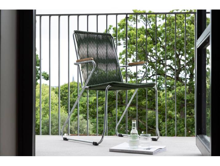2er Set - Gartenstuhl Malta aus Metall, farbiges Seilgeflecht - Grün - Luxusbetten24
