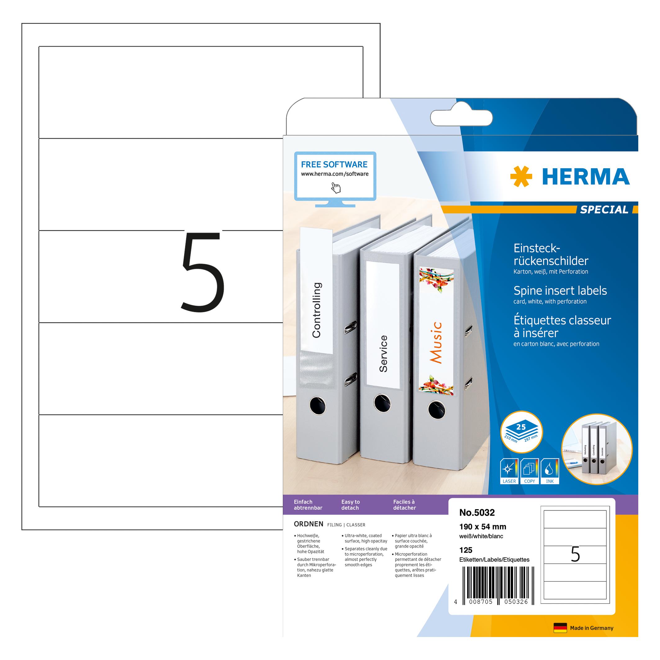 Herma Ordner-Rückenschilder A4 (5032)