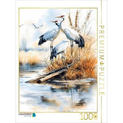 CALVENDO Puzzle Kraniche | 1000 Teile Lege-Größe 64x48cm Foto-Puzzle für glückliche Stunden