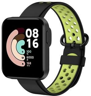 Everyday Crate Xiaomi Redmi Watch 2 Silicone Watch Band Two Color Soft Replacement Strap black Green