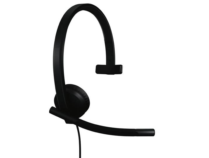 Logitech Casque filaire Mono H570e MS - USB-C - Ultra léger - Certifié Teams Noir