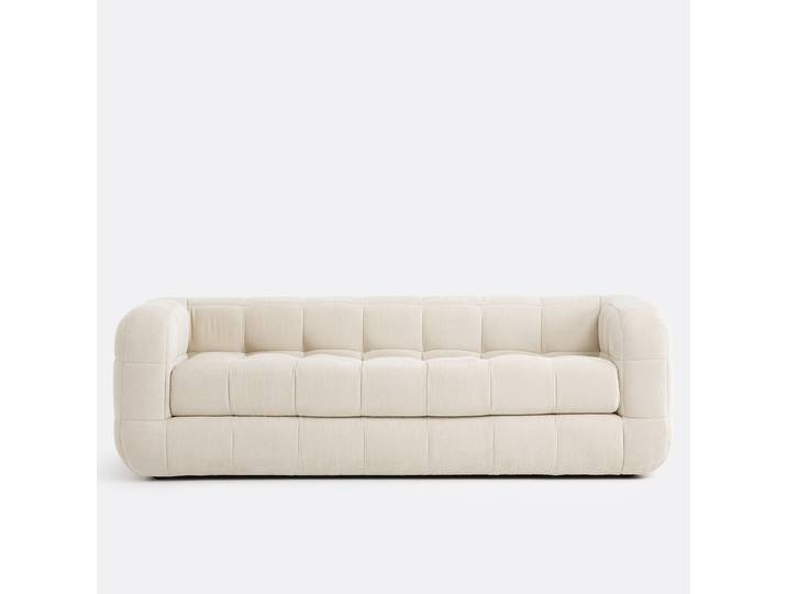 LA REDOUTE Canapé droit 3 places, PIETA Beige Crème