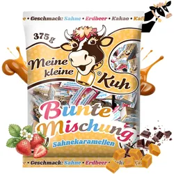 MEINE KLEINE KUH Bunte Mischung 25 x 375g Sahne Bonbon ( Sahne Erdbeer Kakao Kaffee )