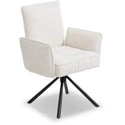 2er-Set [de]sign & more Stuhl Riga Stoff Beige Creme
