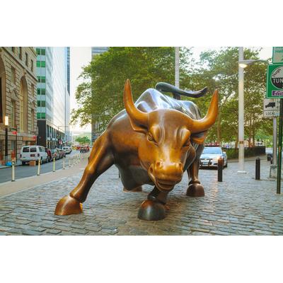 Fototapete PAPERMOON "Wall Street Bull", bunt, B:4m L:2,6m, Vlies, Tapeten