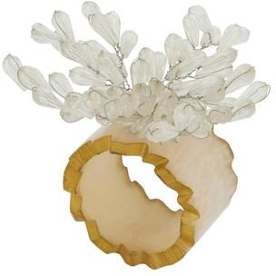 Saro Lifestyle Beaded Bliss Resin Napkin Ring (Set of 4)