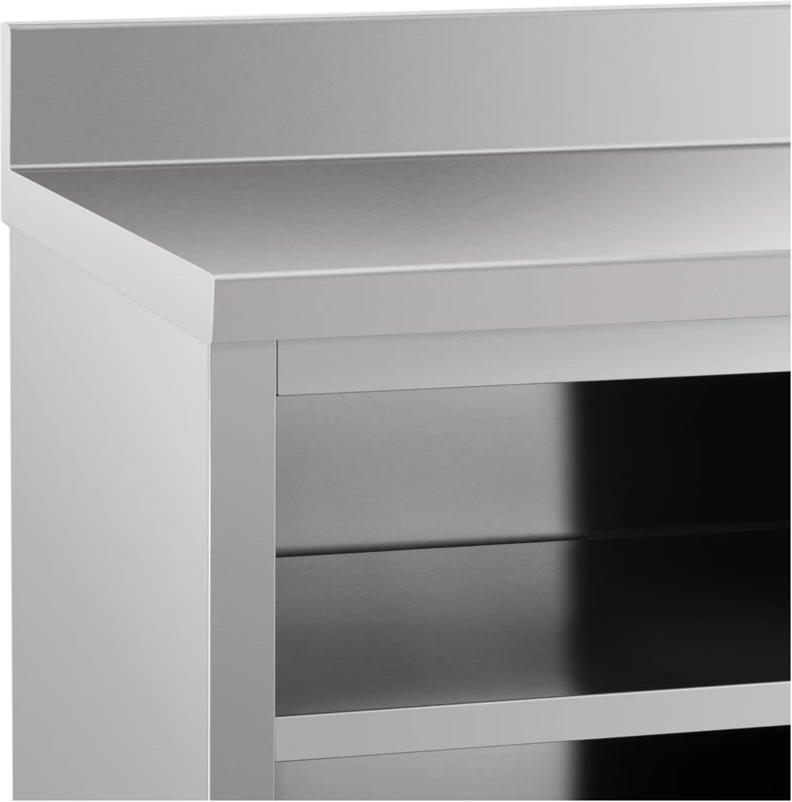 Edelstahl-Arbeitsschrank - ECO - 180 x 60 cm - 500 kg - Aufkantung - Royal Catering RCSSCB-180X60-E-B