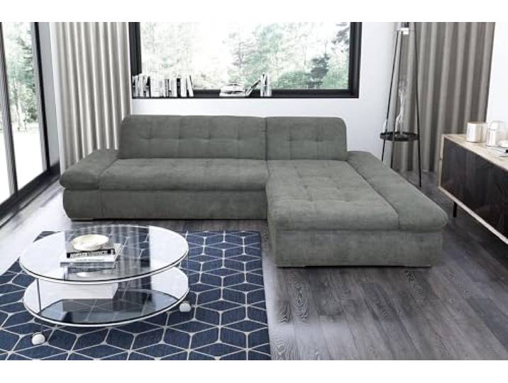 DOMO. collection Ecksofa Moric, Couch in L-Form, Eckcouch, Sofa in L-Form 300 x 172 x 80 cm (BxTxH), grau