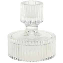Chic Antique Kerzenständer für Stabkerzen aus Glas, durchsichtig