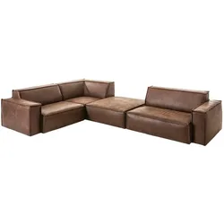 DAHEIM Ecksofa Stoke Stoff Chocolate