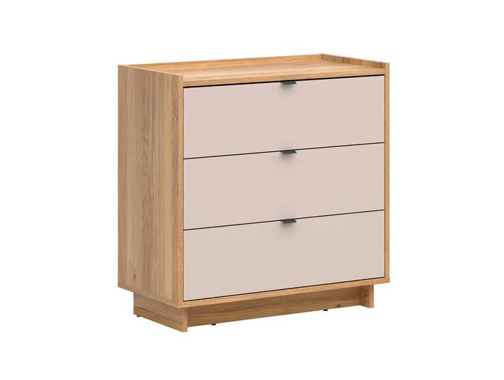 Petits-meubles Kommode Donna Kaschmir, Holzwerkstoff, 3 Schubladen, 84.5x85x42 cm, Kleinmöbel, Kommoden