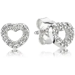 Pandora 290528CZ Damen Silber-Ohrringe Herz