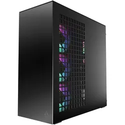Arctic Xtender Mirrow Black Design (schwarz, Tempered Glass x 2 (verspiegelt)), PC Gehäuse, Schwarz