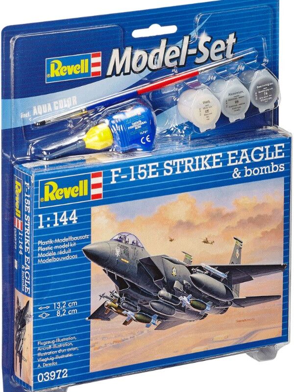 Maquette F-15E STRIKE EAGLE & bombs Avion de guerre échelle 1:144 - Revell