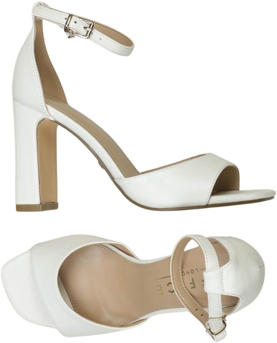 Office London Damen Sandalen, Weiß, Gr. EU 38, Kunstleder - Second Hand