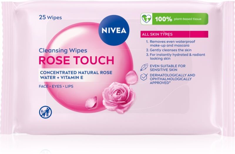 NIVEA Micellar Rose Touch cleansing micellar face wipes 25 pc