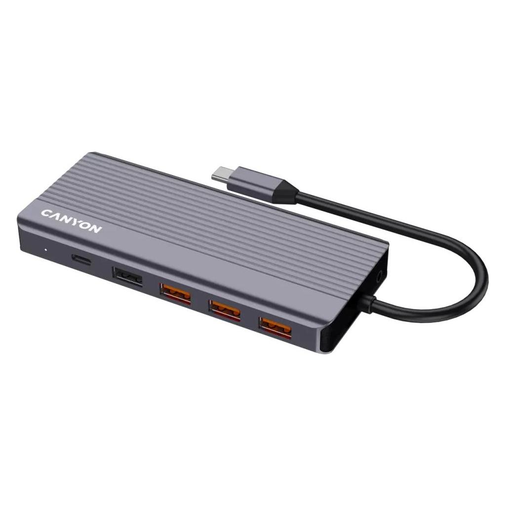 Canyon USB-13-in1 HUB USB-C > 2xHDMI/1xDP/4xUSB/RJ45/SD/Aud. retail (USB-C, 13 Ports) (CNS-TDS16)