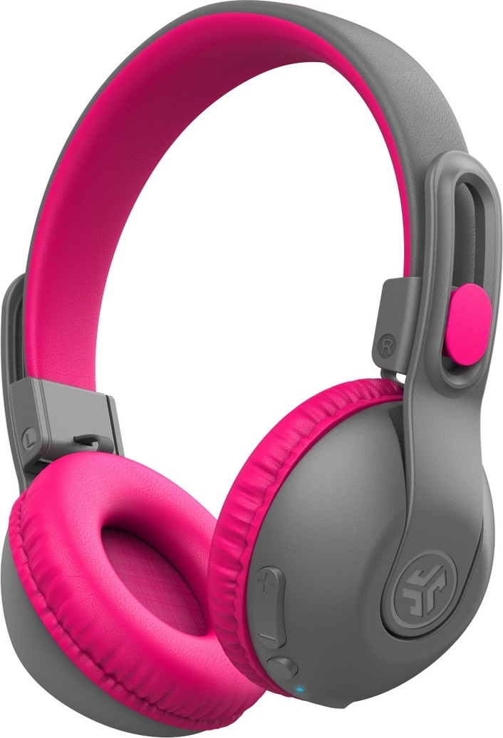 JLab JBuddies Studio 2 Koptelefoon met microfoon, Bekabeld en draadloos, Grijs en Roze