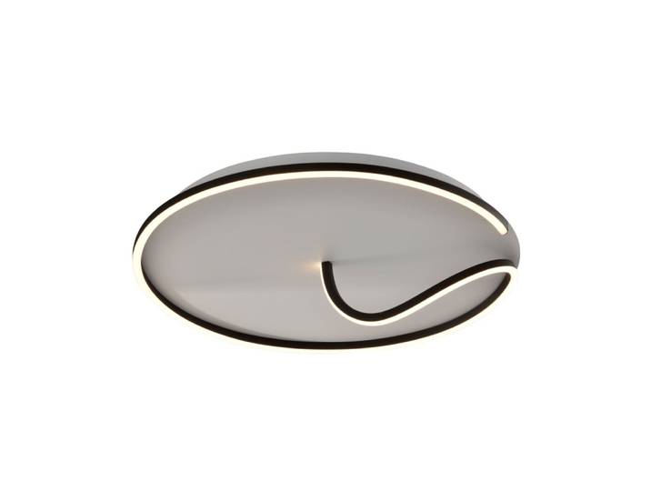 Plafonnier en métal et aluminium noir 56 cm