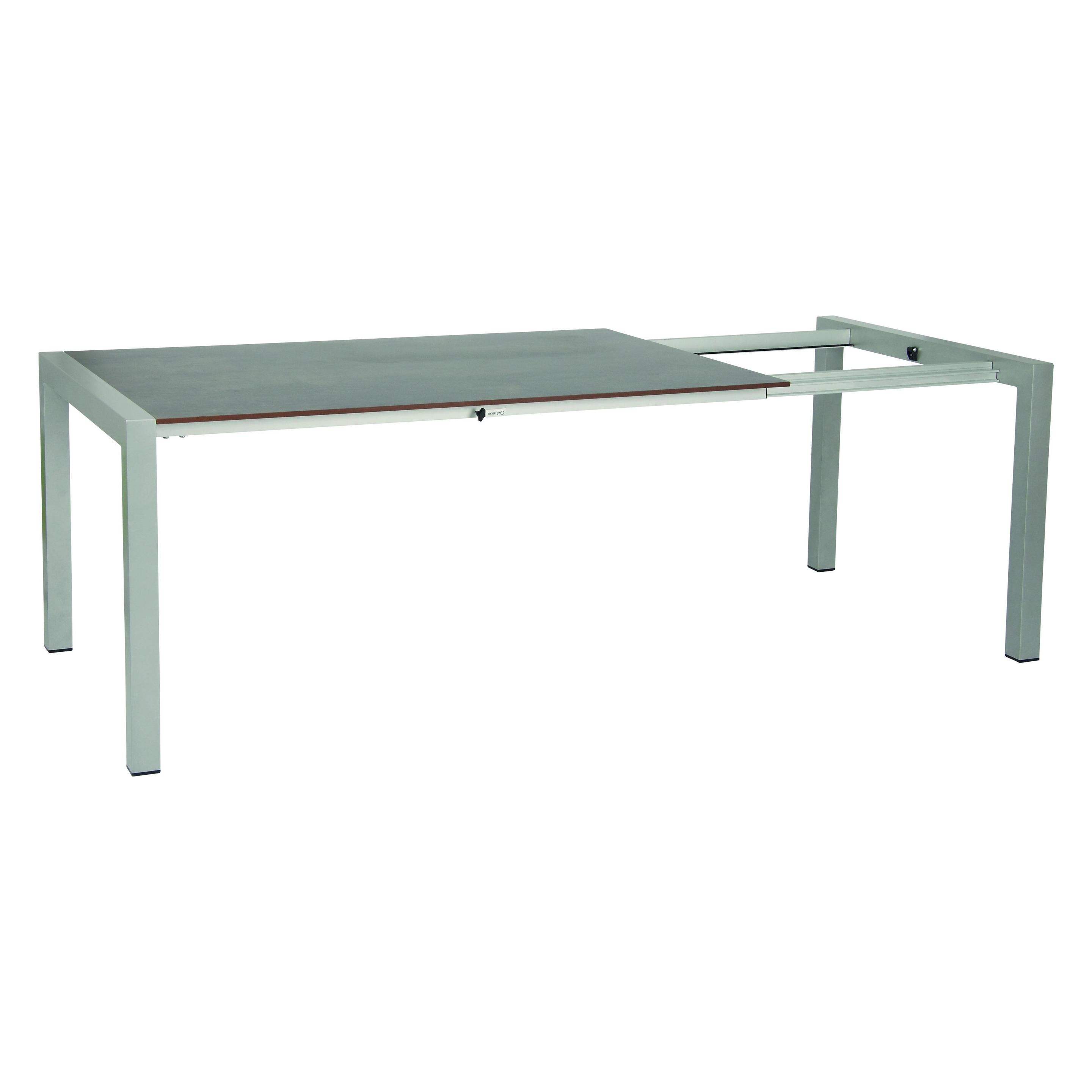 Acamp Set 4x URBAN Klappsessel platin-graphit + 1x EXTENSIO Ausziehtisch 160+60x98cm platin-cemento (500753)