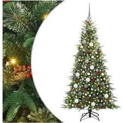 vidaXL, Christbaumschmuck, Kira (mit LEDs und weissen/grauen Bällen) (1x)