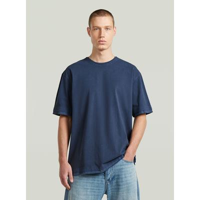 T-Shirt G-STAR "Washed Distressed Relaxed T-Shirt", Herren, Gr. M, blau (rank blau gd), Obermaterial: 100% Baumwolle, Shirts T-Shirt