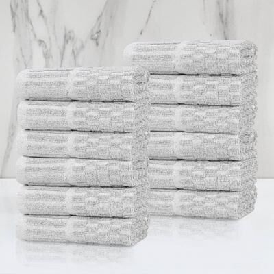 Superior Juno Viscose Cotton Blend Face Towels Washcloths, Set of 12