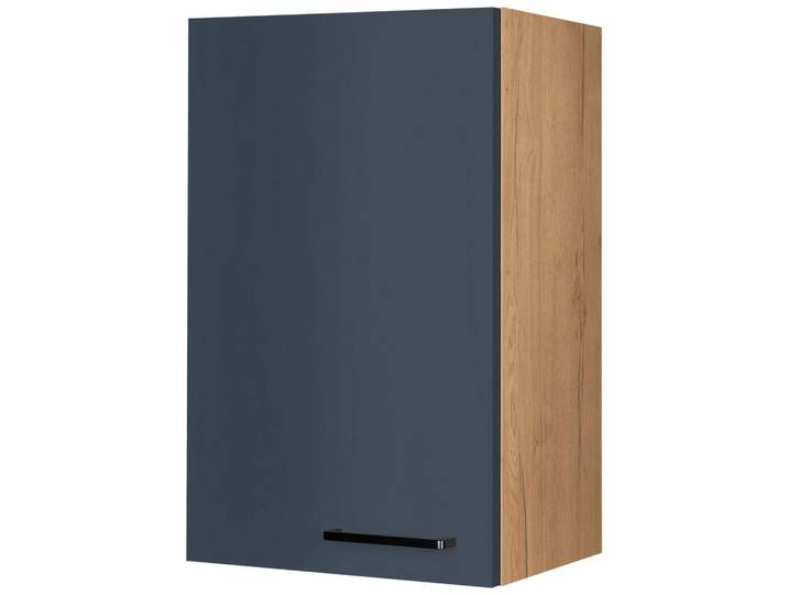 Küchenoberschrank, Blau & Eiche, 45x72x35 cm, Holzwerkstoff, 2 Fächer, Nobilia