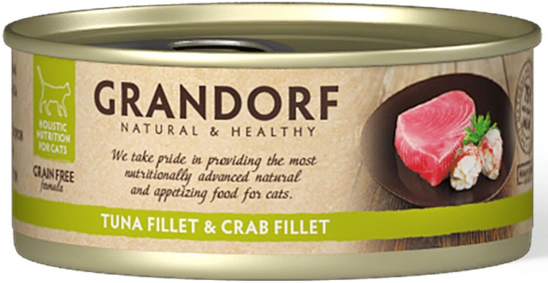 Grandorf Alimento Umido per Gatti Filetti di Tonno e Granchio 70 g
