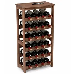 Relaxdays Weinregal für 24 Flaschen Holz Braun