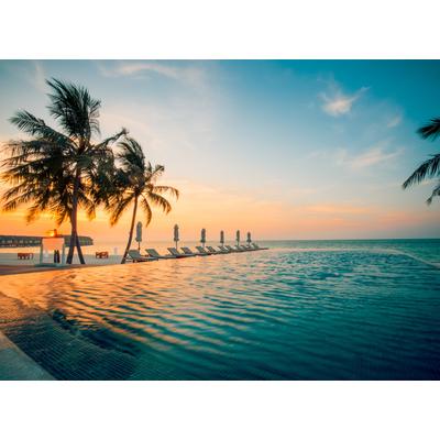 Fototapete PAPERMOON "Sunset on Maldives", bunt, B:2m L:1,49m, Vlies, Tapeten
