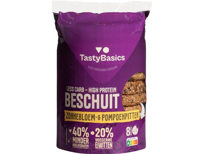 TastyBasics Beschuit met Zonnebloempitten 8 Stuks