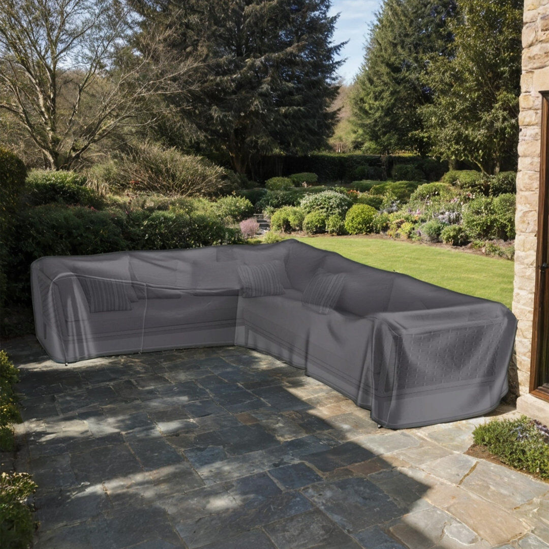 Pacific Lifestyle Aerocover by Platinum - Right Hand L-Shape Outdoor Seating Set Aerocover 330 x 255 x 100 x 70 Anthracite 70cm H X 330cm W X 255cm D
