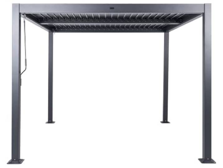 Garten Pergola Aluminium schwarz mit Lamellendach quadratisch 310x310 cm Fornoli