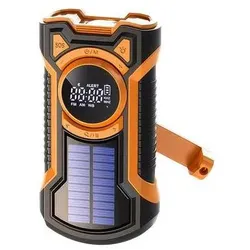 Xtorm 5000 mAh Emergency Radio with Solar Panel, black/orange (AM, FM), Radio, Orange, Schwarz