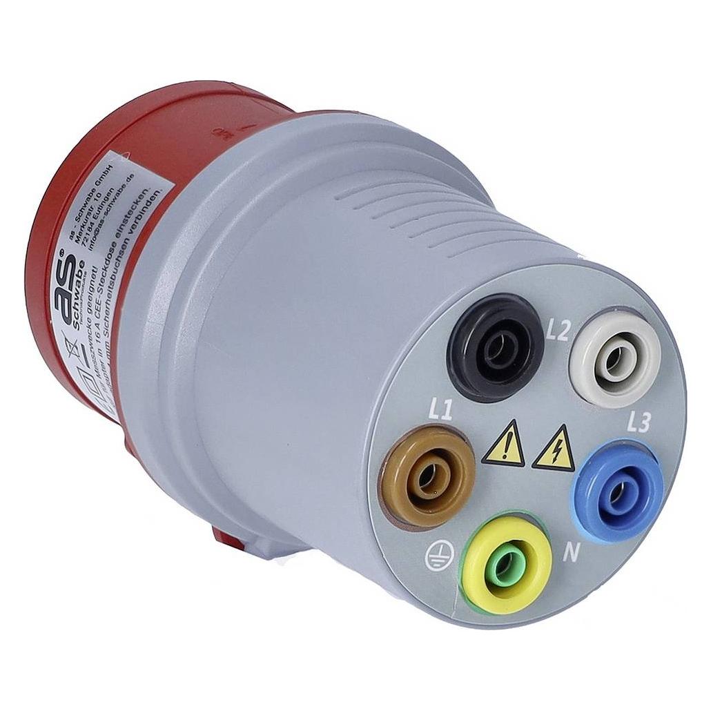 As - Schwabe AS Schwabe Messadapter 4 mm Sicherheits-Buchse - CEE-Stecker 16 A 5polig (61105)