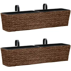 vidaXL Blumenkasten 2 Stk. Wasserhyazinthe Braun