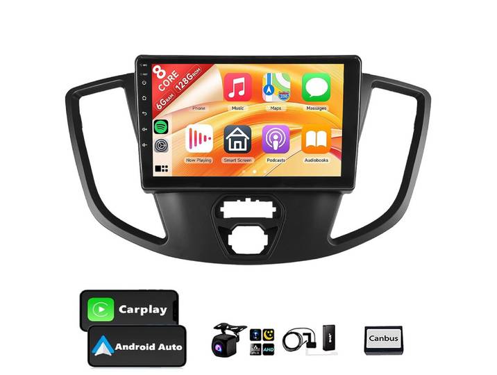 ESSGOO 6+128G DAB+ Carplay Android15 Autoradio Für Ford Transit 2015-2018 GPS Navigationsgerät (Carplay Android Auto Bluetooth EQ USB GPS Navi WIFI Touchscreen)