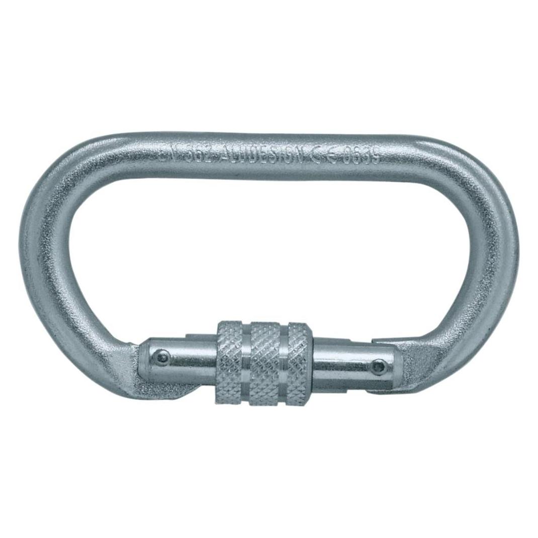 Fortis Karabiner, oval, mit Schraubsicherung, Stahl, EN 362, 22 kN (H-037)
