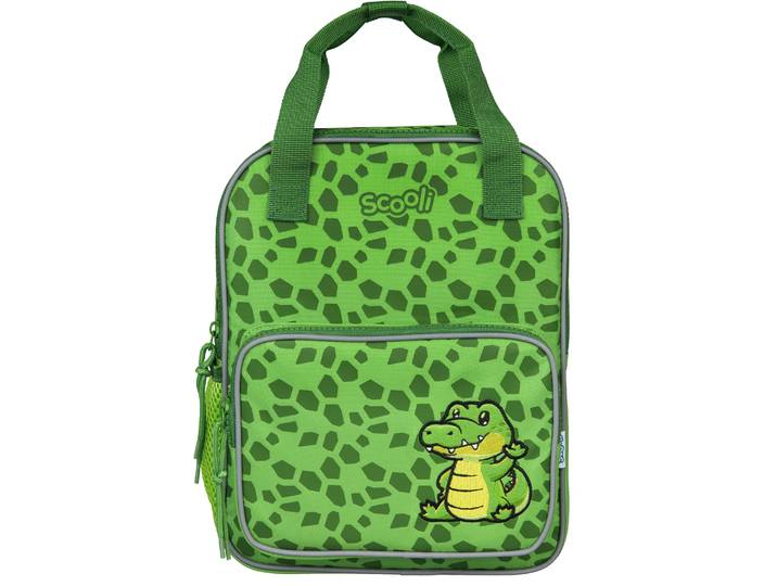 Kinderrucksack SCOOLI Mini-Me , Kinder, Gr. B/H/T: 24cm x 29cm x 13cm, grün (coco croco), Polyester, Rucksäcke Kinderrucksack, für den Kindergarten