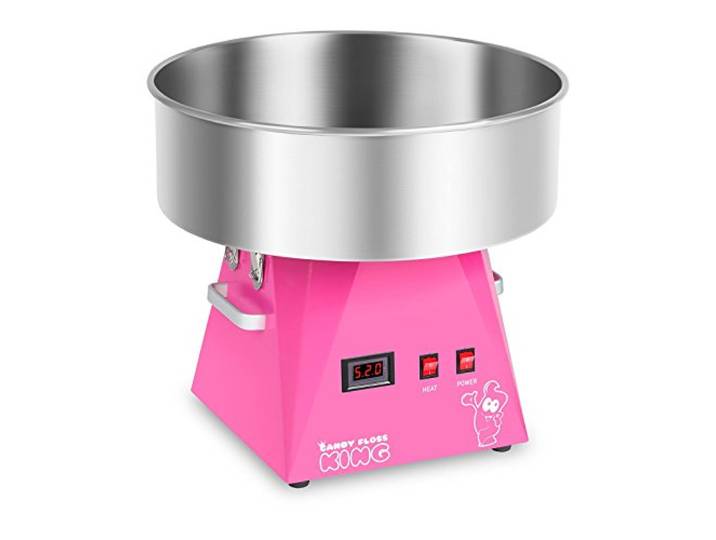 Royal Catering RCZK-1000-W-R Zuckerwattemaschine Profi Zuckerwatte Automat (1000 W, 1 Portion / 30 s, Ø 52 cm) Rosa