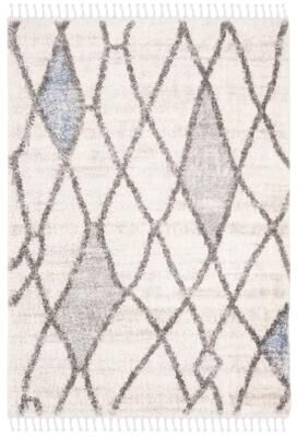 SAFAVIEH Berber Fringe Shag Mena Trellis Rug