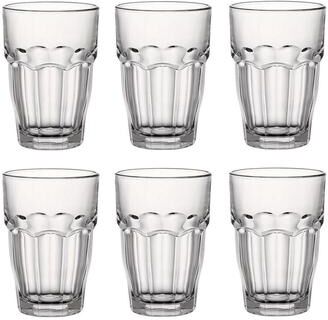 Bormioli Rocco Set of 6 Rock Bar Cooler Stackable Drink Glasses - 16.25 oz.