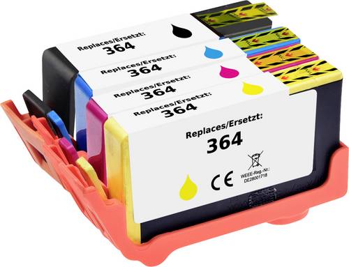 Renkforce Druckerpatrone ersetzt HP 364, N9J73AE, CB316EE, CB318EE, CB319EE, CB320EE Kompatibel Kombi-Pack Cyan, Magenta, Gelb
