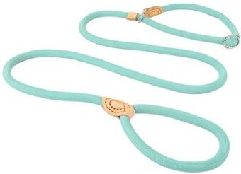 Uplift Essentials Heavy Duty Slip Rope Lead Braided Nylon Training Leash With Integrated Adjustable Loop 0.30 In 5 Ft lake Blue