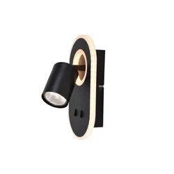 BRILLIANT Lampe, Kimon LED Wandspot schwarz, 1x PAR51, GU10, 5W geeignet für Reflektorlampen, Kopf schwenkbar