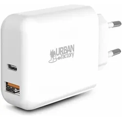 Urban Factory USB-A POWER ADAPTER 2.4A / 12W (12 W, 2 Ports), USB Ladegerät, Weiss