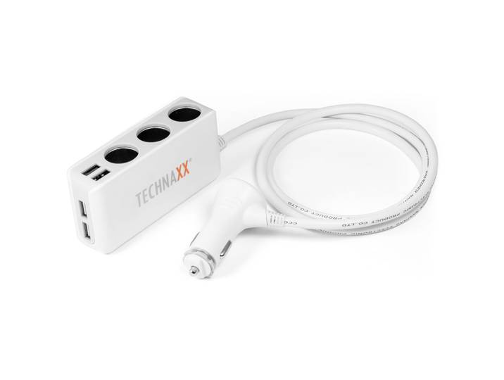 Autoladegerät mit 3-fach Zigarettenanzünder & 4 USB-A