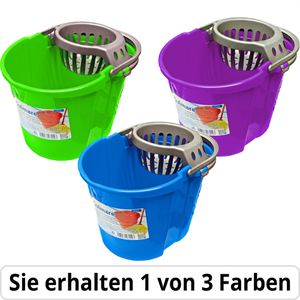 Peggy-Perfect Putzeimer Sulmare,13 Liter, oval, aus Kunststoff, farbig sortiert, mit Presse
